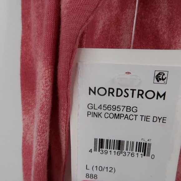 Nordstrom Rose Pink Tie-dye Knot Front Long Sleeve T-Shirt Size Large 10/12 NWT - Picture 6 of 7